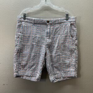 Brooks Brothers Shorts Mens 35 Americana Seersucker Cotton Red White Blue Chinos